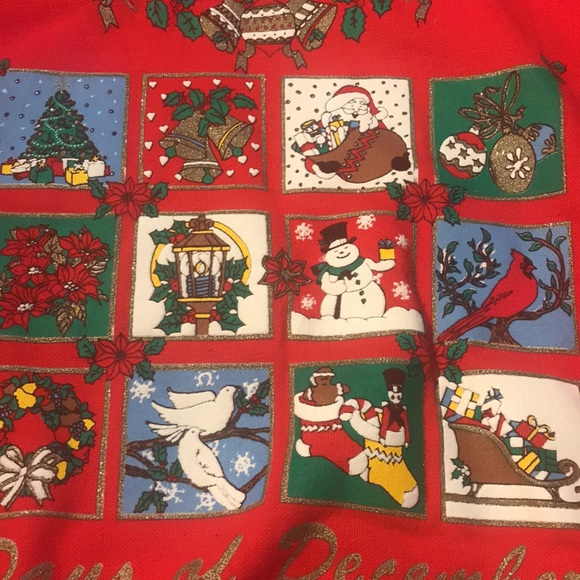 Vintage “Days of Christmas” sweatshirt size medium - Picture 4 of 8